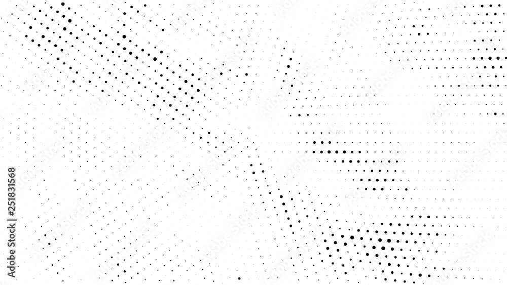 Halftone gradient pattern. Abstract halftone dots background. Monochrome dots pattern. Grunge radial texture. Pop Art, Comic small dots. Design for presentation, business cards, report, flyer, cover