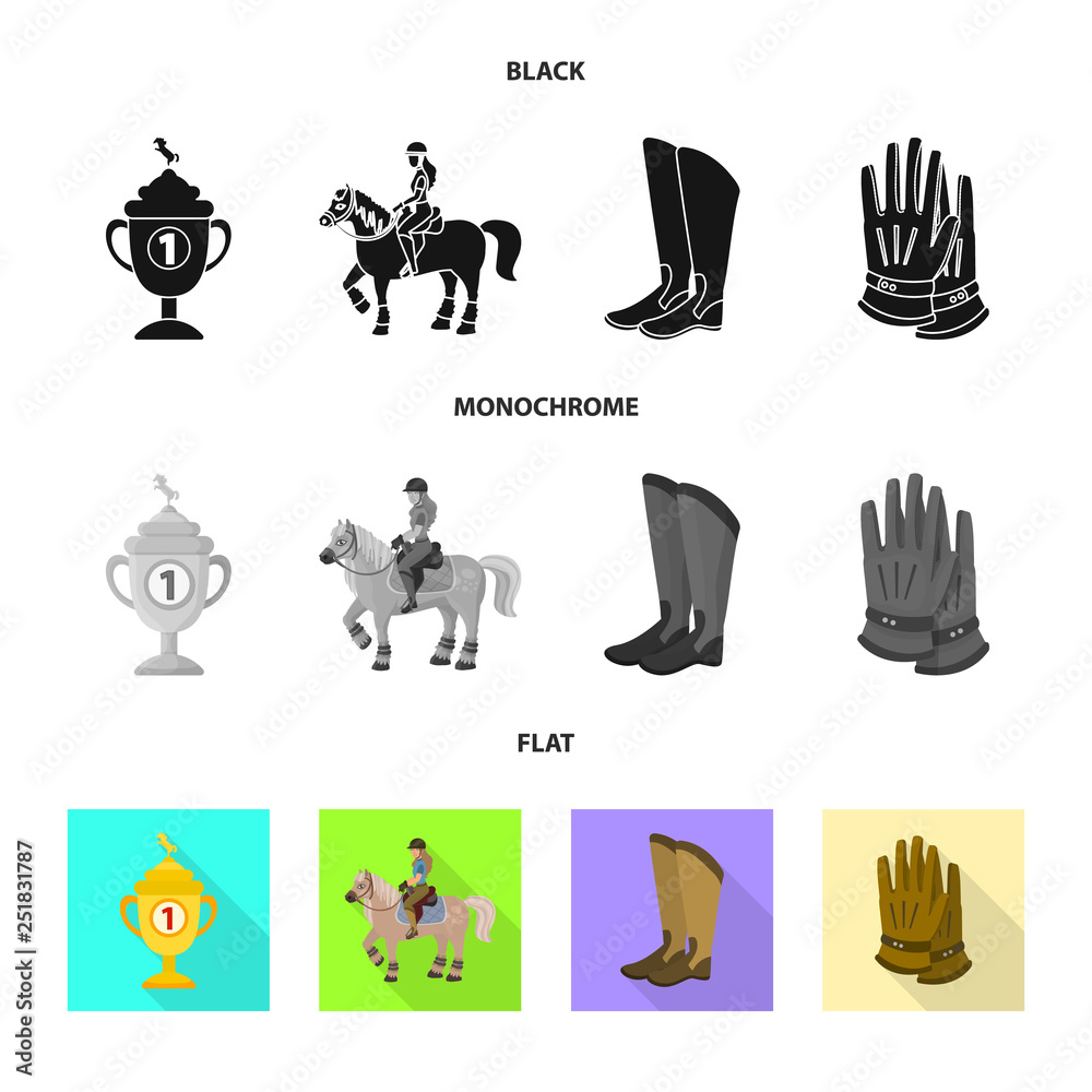 Isolated object of equipment and riding icon. Collection of equipment and competition stock symbol for web. Isolated object of equipment and riding icon. Collection of equipment and competition stock symbol for web.