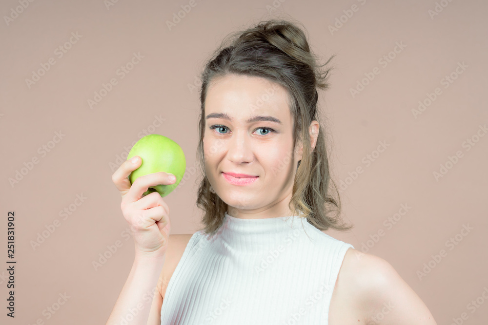 girl with an apple girl with an apple