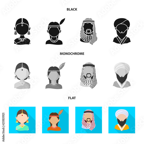 Isolated object of imitator and resident logo. Collection of imitator and culture stock vector illustration.