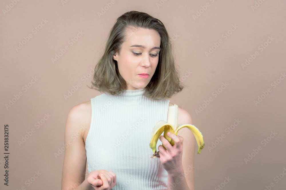cute girl with a banana cute girl with a banana