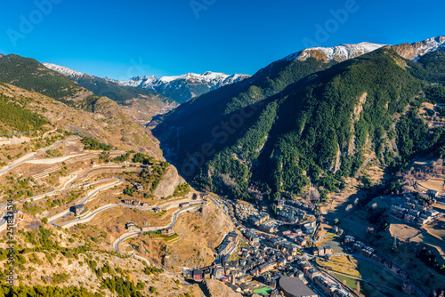 High Angle view on Canillo Andorra photo
