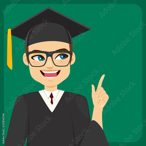 Male student with mortarboa...