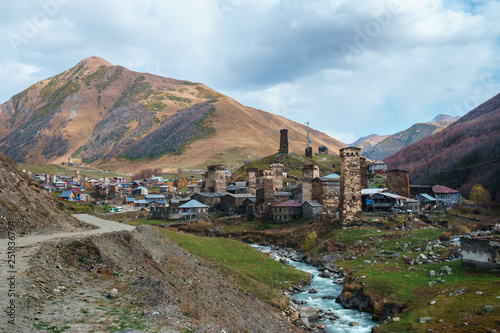 Ushguli - the highest inhabited village in Europe. Caucasus, Georgia, Upper Svaneti
