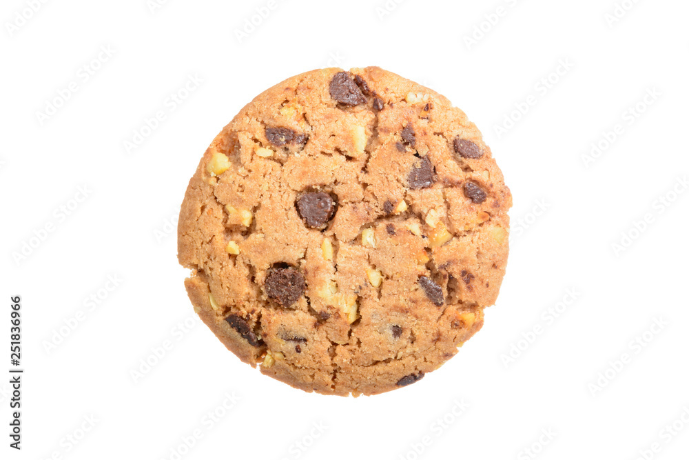Chocolate chip cookie isolated on white background Chocolate chip cookie isolated on white background