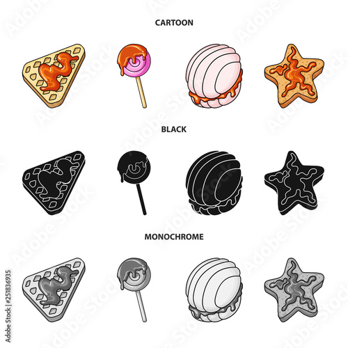 Vector design of confectionery and culinary sign. Collection of confectionery and product stock vector illustration.