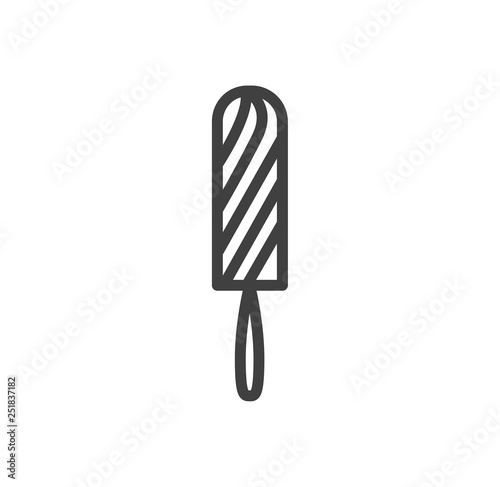 Menstruation and sanitary tampon. Vector flat outline icon illustration isolated on white background.