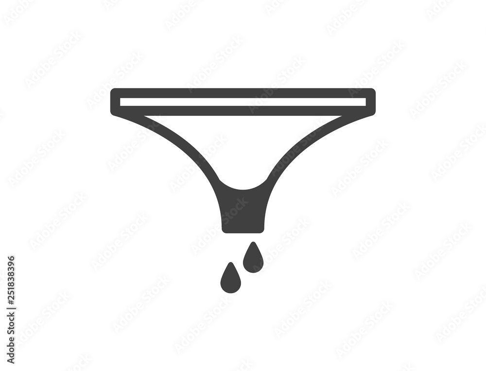 Vecteur Stock Pee, or blood stain on panties - bloodstained spot on female  underwear after bleeding from vagina during menstruation, period ot urinary  incontinence. Simple vector illustration of dirty pants | Adobe Stock