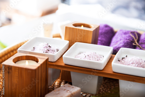 Spa products in natural setting