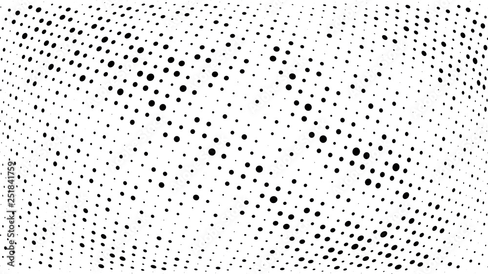 Halftone gradient pattern. Abstract halftone dots background. Monochrome dots pattern. Grunge wave texture. Pop Art, Comic small dots. Design for presentation, business cards, report, flyer, cover