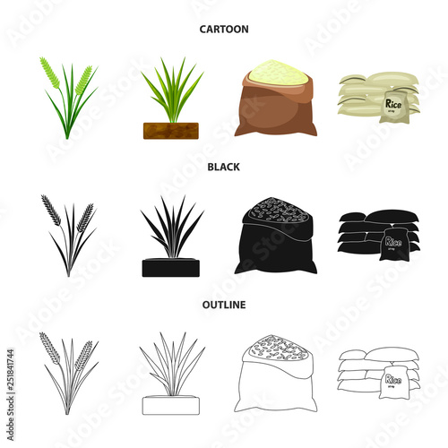 Vector design of crop and ecological symbol. Collection of crop and cooking stock symbol for web.