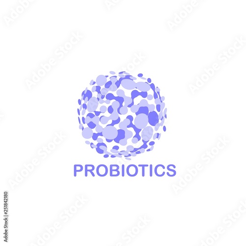 Probiotics logo. Bacteria logo. Concept of healthy nutrition ingredient for therapeutic purposes. Simple flat style trend modern logotype graphic design isolated