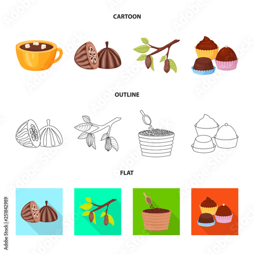Vector design of food and yummy symbol. Collection of food and brown   stock symbol for web.