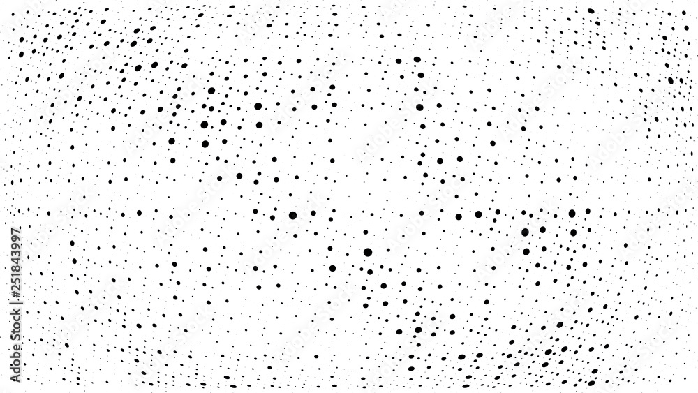 Halftone gradient pattern. Abstract halftone dots background. Monochrome dots pattern. Grunge wave texture. Pop Art, Comic small dots. Design for presentation, business cards, report, flyer, cover