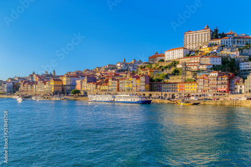 Panoramic view of Old Porto city on the Douro River, Portugal
