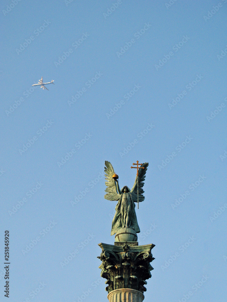 Millennium Monument on the Heroes' Square or Hosok Tere in Budapest, Hungary