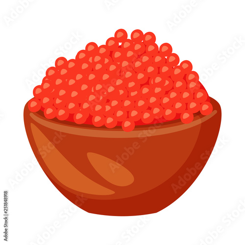 Vector illustration of caviar  and red sign. Collection of caviar  and fish  vector icon for stock.