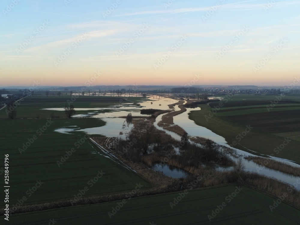 Fototapeta premium Altmühlüberschwemmung 2019