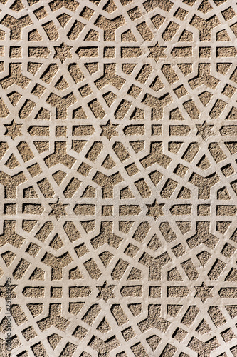 Traditional decorative pattern of the facades of the houses in the historic Jewish quarter of Segovia. Also called sgraffito (Spain)