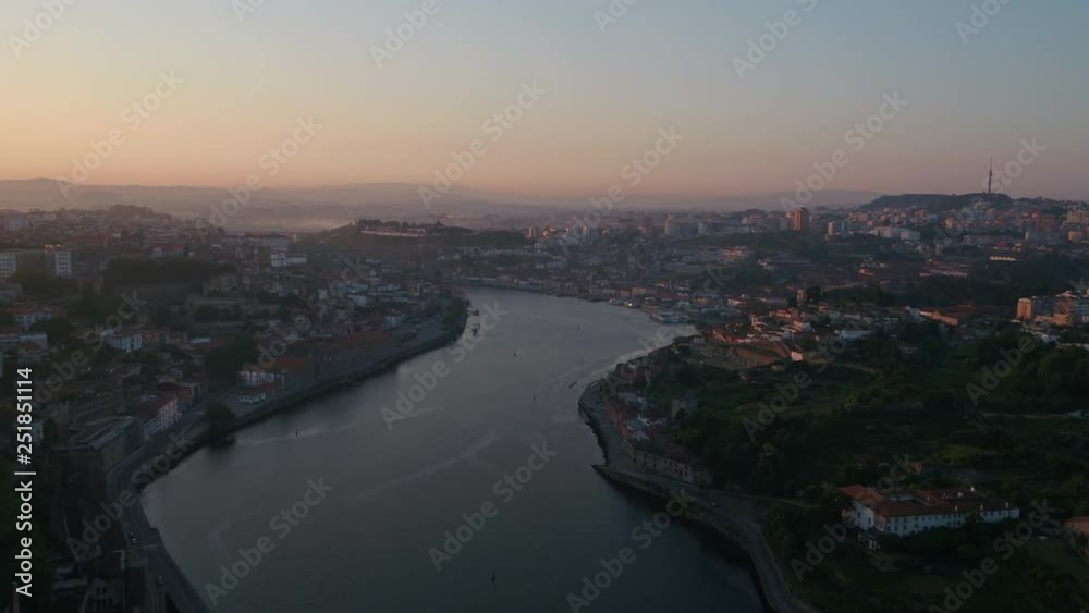 Aerial Portugal Porto June 2018 Sunrise 30mm 4K Inspire 2 Prores  Aerial video of downtown Porto in Portugal during a beautiful sunrise.