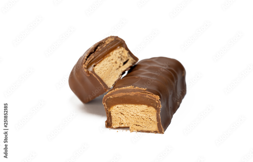 Nougat Chocolate Isolated On White Background Nougat Chocolate Isolated On White Background