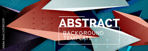 3d triangular shapes geometric background. Origami style pattern with triange shapes for decorative design. Poster design. Line design. Modern presentation template