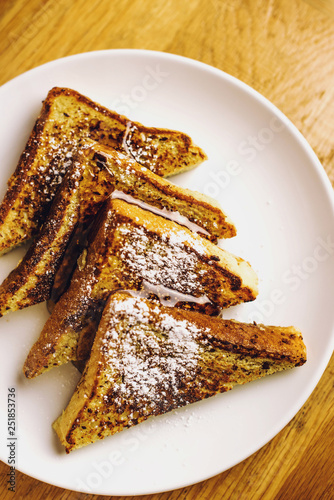 French Toast with Syrup Close Up