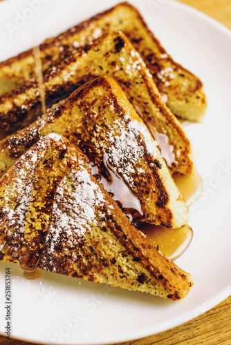 French Toast with Syrup Close Up