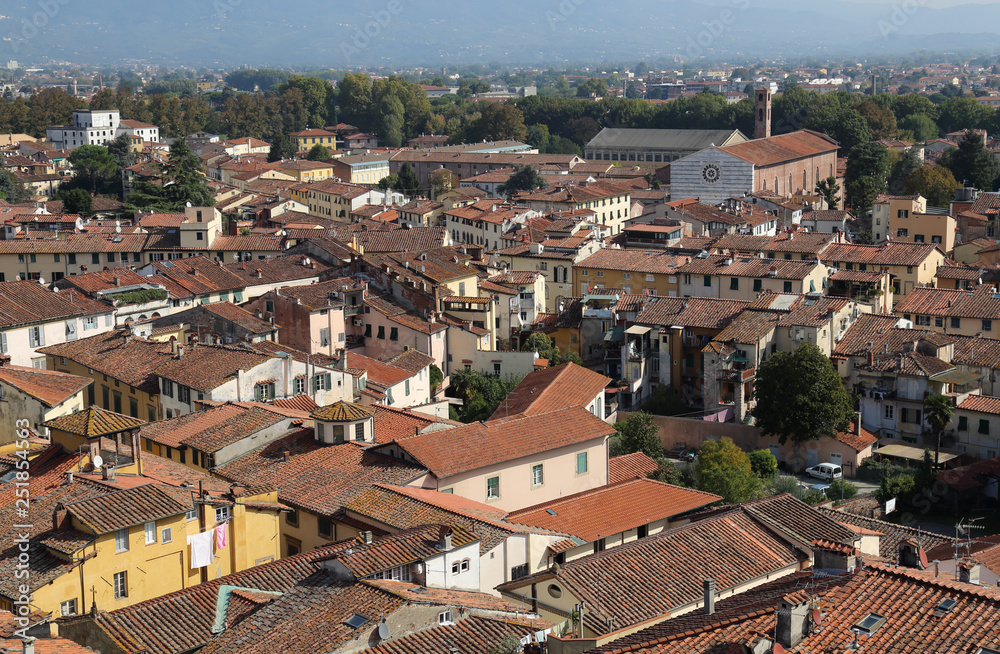 View of city of Lucca, Italy