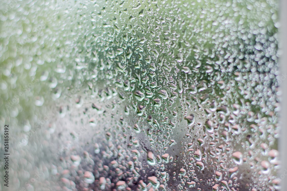 Window in raindrops