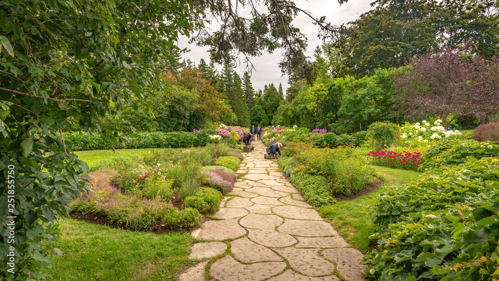 Mixed border of perennial plants in Reford garden, Metis sur mer, Quebec, Canada