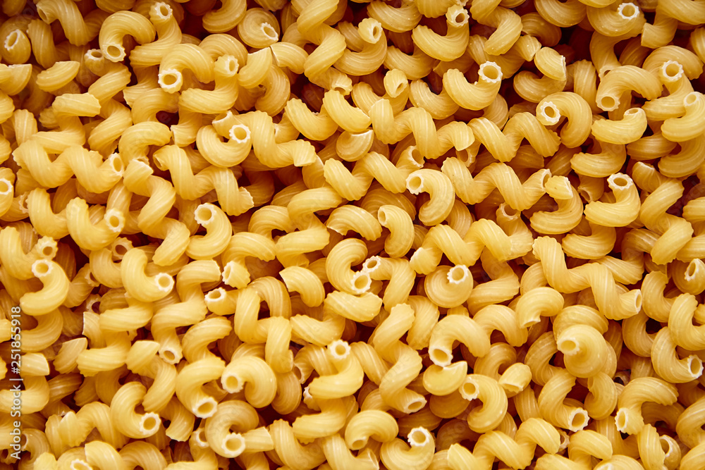 Uncooked Cavatappi Italian Pasta. Top view Uncooked Cavatappi Italian Pasta. Top view