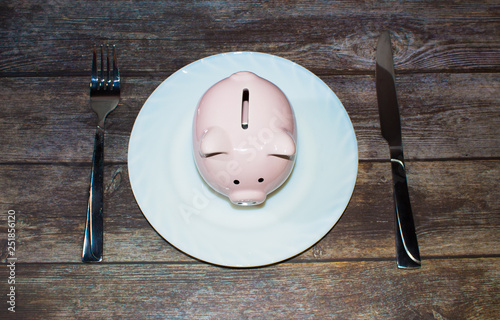 Piggy Bank on a plate