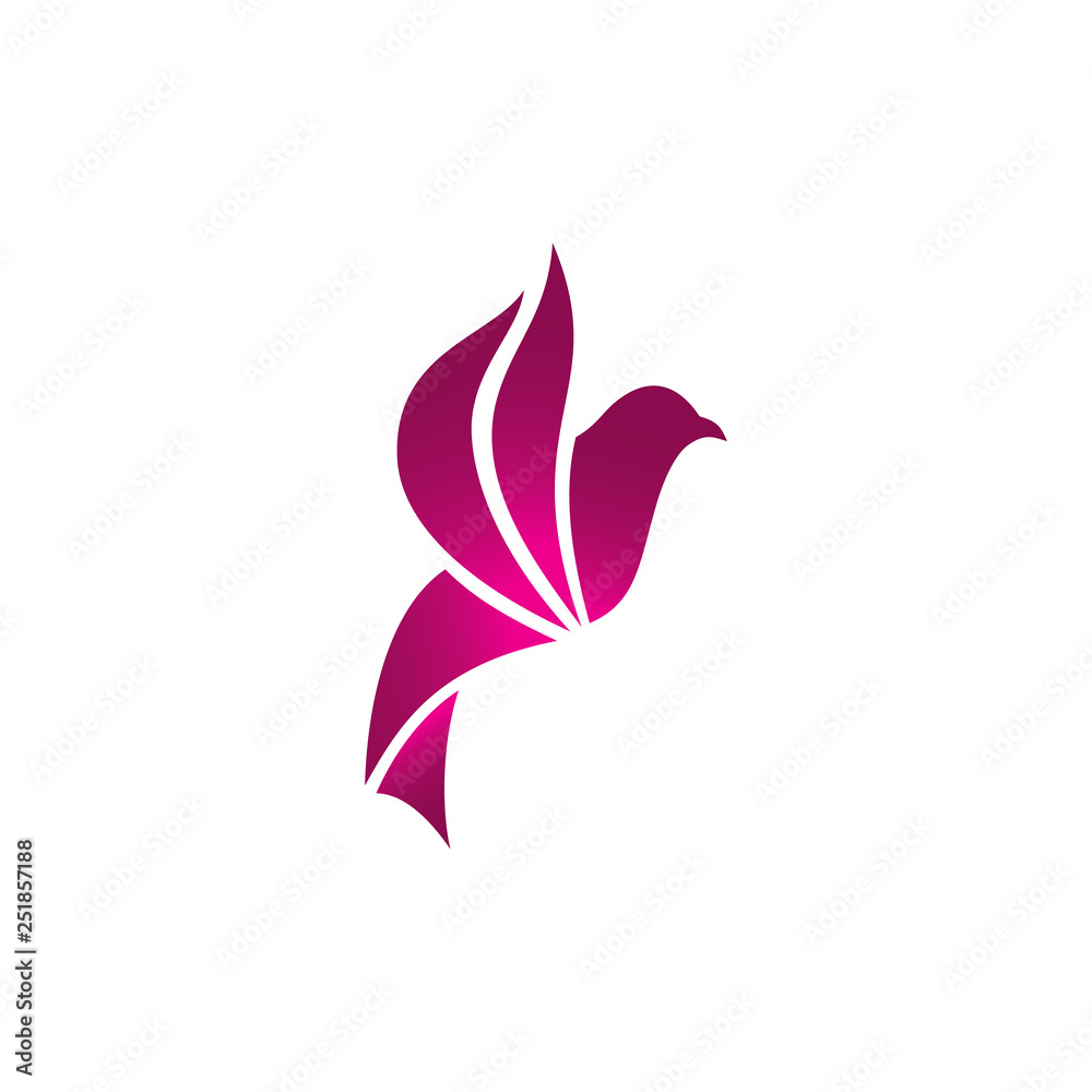 Bird gradient logo. Design vector illustration for finance and beauty business. Bird gradient logo. Design vector illustration for finance and beauty business.