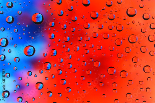 Water drop color Red and blue