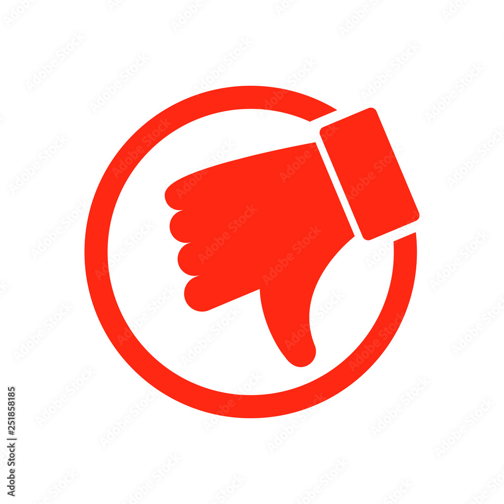 Dislike icon. Hand thumb down. Don't symbol. Vector Dislike icon. Hand thumb down. Don't symbol. Vector