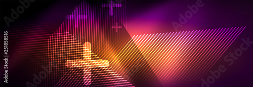 Shiny glowing lights neon color design background