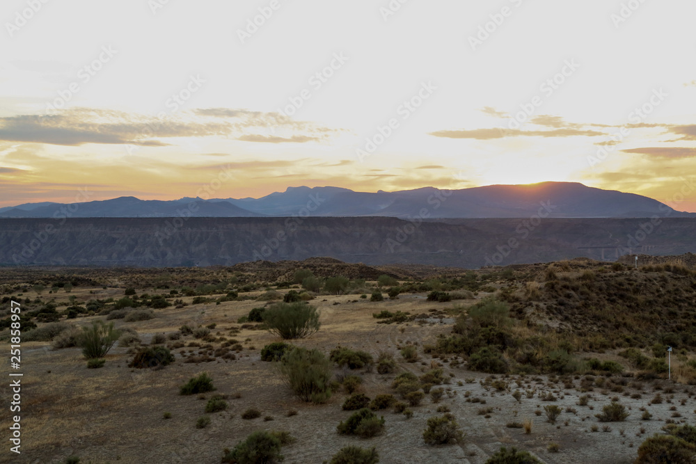 sunset in the mountains