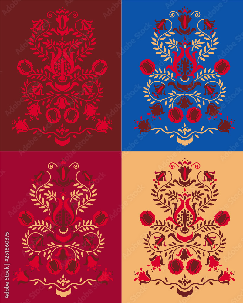 The tree of life Pomegranate in different colors