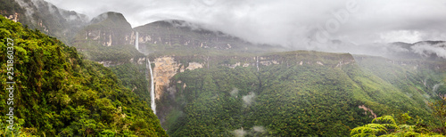 Highest water fall of Peru : the Gocta fall situated in the Amazonas area, near Chachapoyas  photo