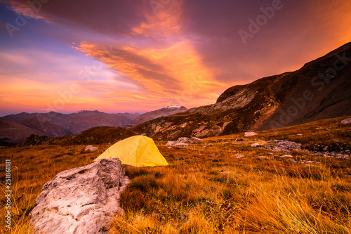 Bivouac in the French Alpes of Oisans