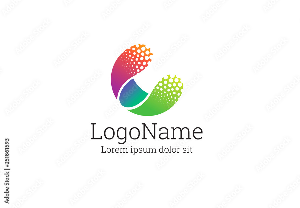 Multicolored Round Logo Layout Stock Template | Adobe Stock