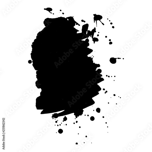 Abstract black ink splash. Vector illustration. Grunge texture for cards and flyers design.