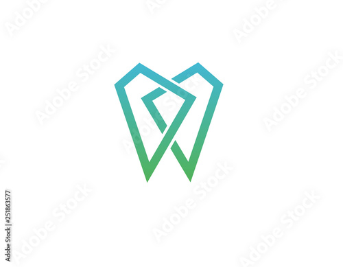 Logotype geometric symbol tooth crystal