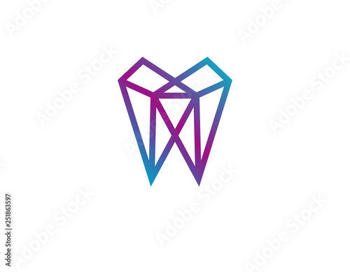 Logotype abstract tooth crystal for dentistry company