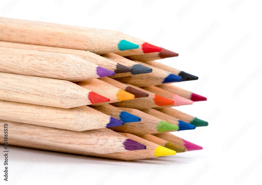 Color pencils isolated on white background Color pencils isolated on white background