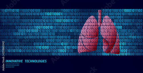 Healthy lungs respiratory internal organs. Binary code data flow. Doctor online innovative technology vector illustration