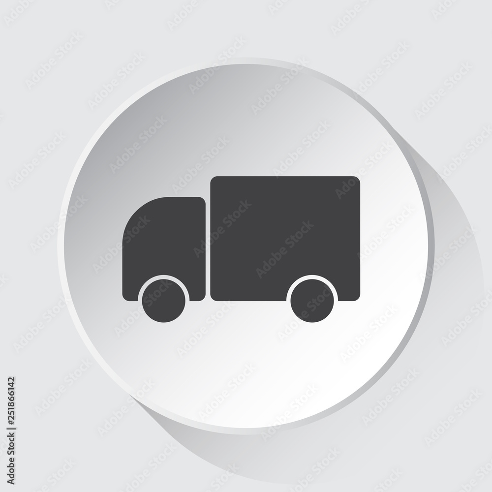 lorry car - simple gray icon on white button lorry car - simple gray icon on white button