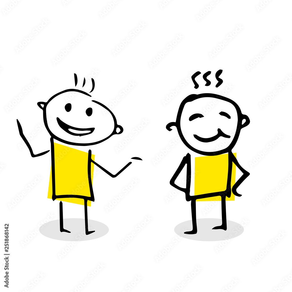 Illustration of two people talking to each other. Illustration of two people talking to each other.