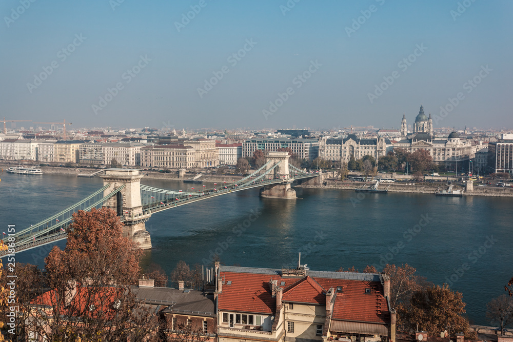 Beautifull view of the Danube river in Budapest
